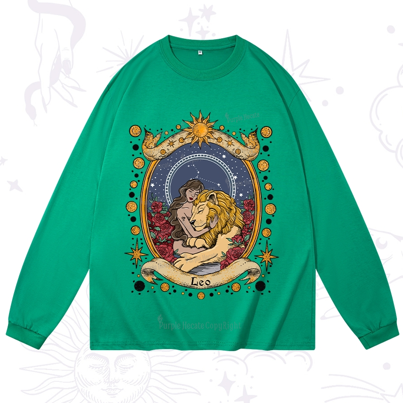 Purplehecate Celestial Leo Zodiac Long Sleeve T-Shirt
