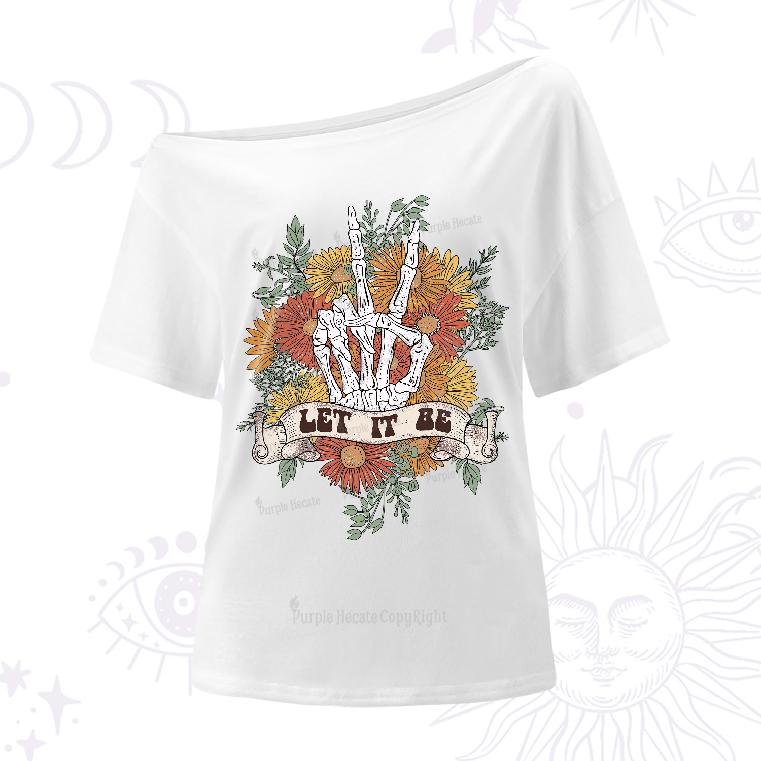 Purplehecate Letting Go Bravely One-Shoulder T-Shirt