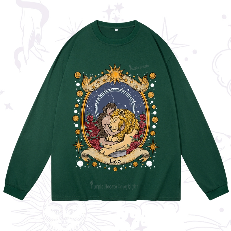 Purplehecate Celestial Leo Zodiac Long Sleeve T-Shirt