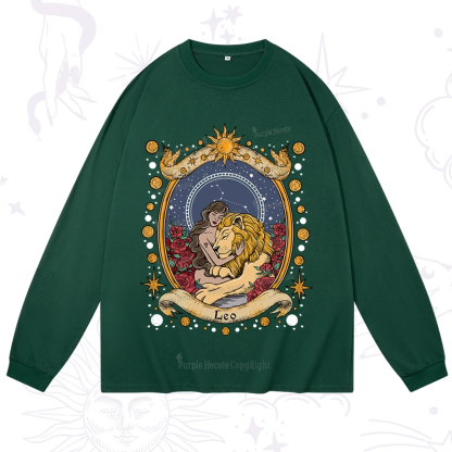 Purplehecate Celestial Leo Zodiac Long Sleeve T-Shirt