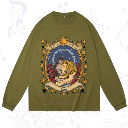 Purplehecate Celestial Leo Zodiac Long Sleeve T-Shirt