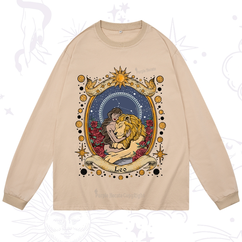 Purplehecate Celestial Leo Zodiac Long Sleeve T-Shirt