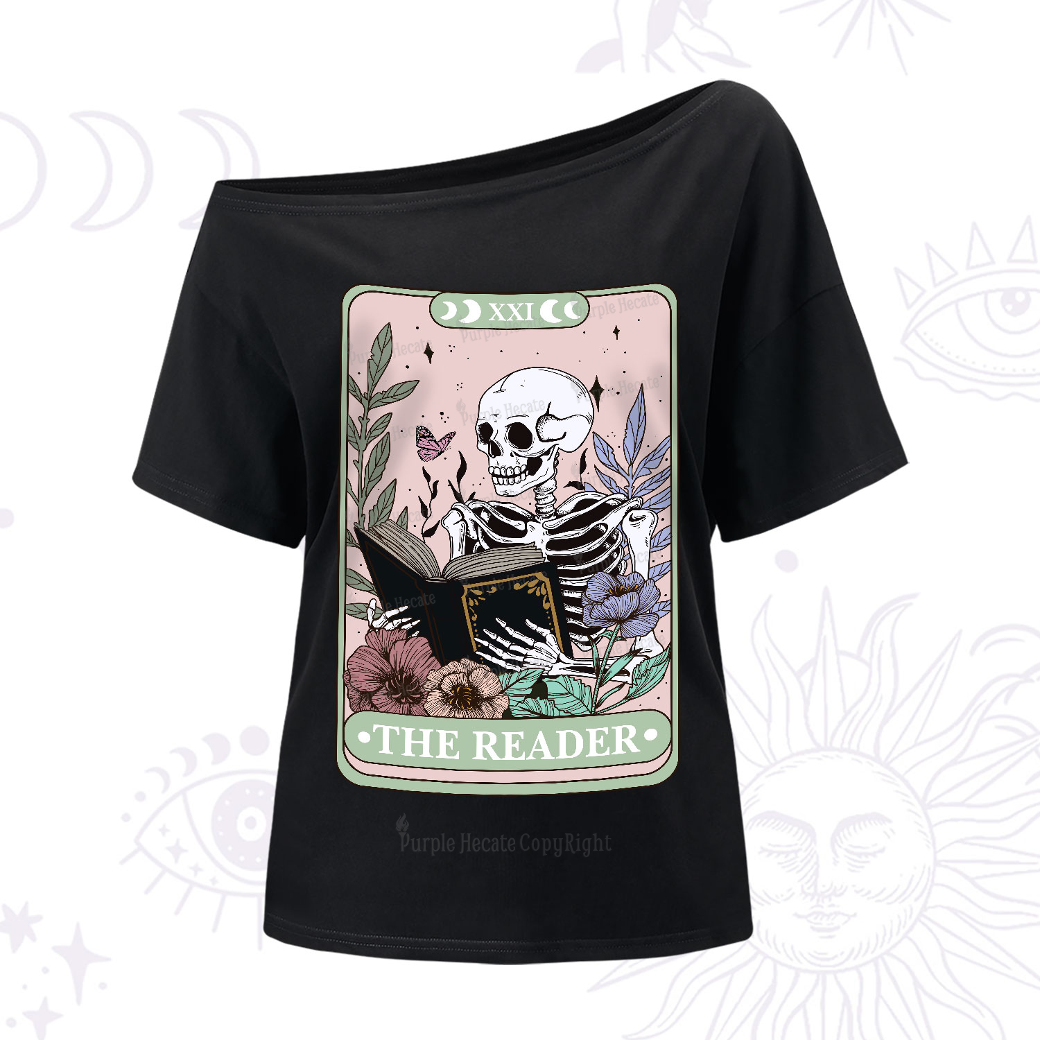 Purplehecate The Reader's Tarot One-Shoulder T-Shirt
