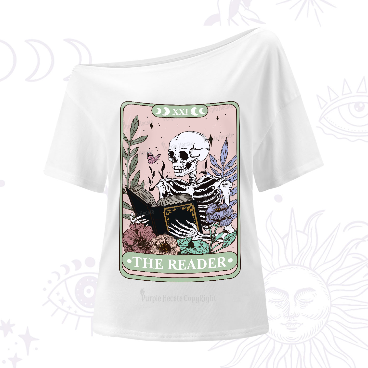 Purplehecate The Reader's Tarot One-Shoulder T-Shirt