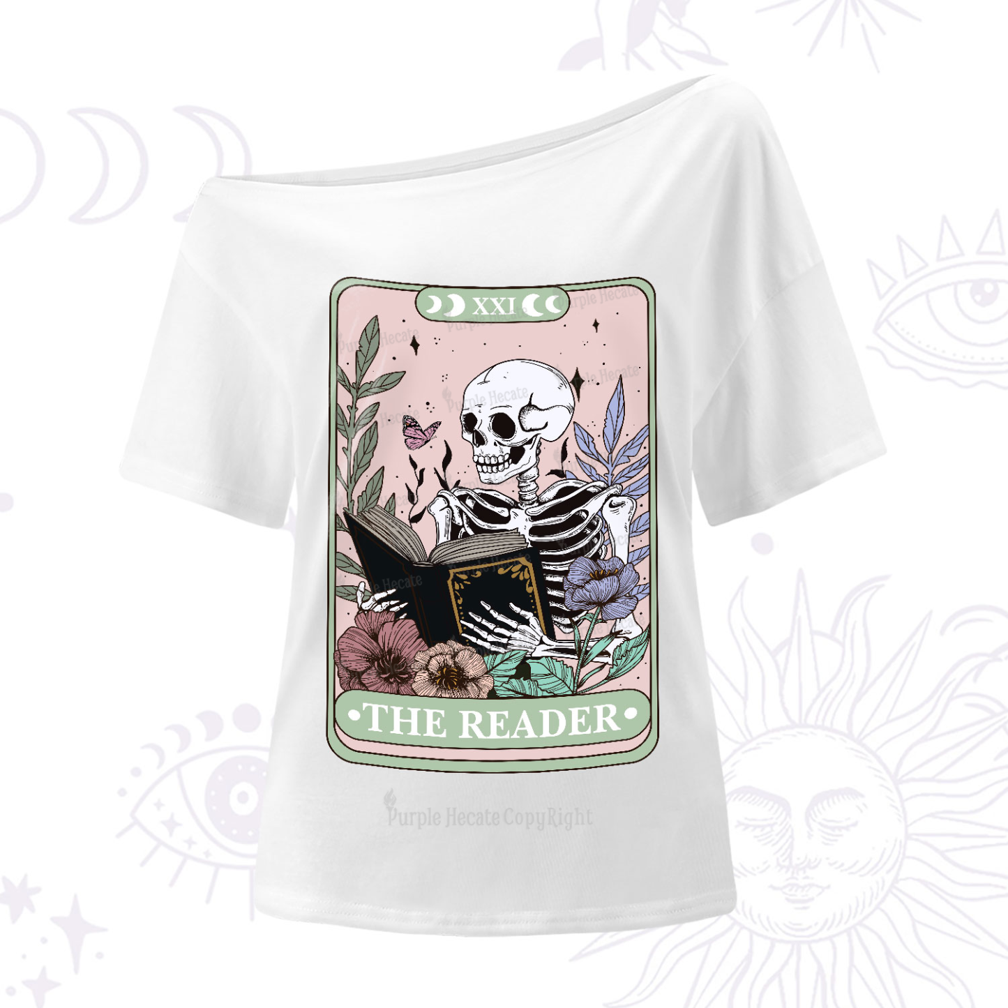 Purplehecate The Reader's Tarot One-Shoulder T-Shirt