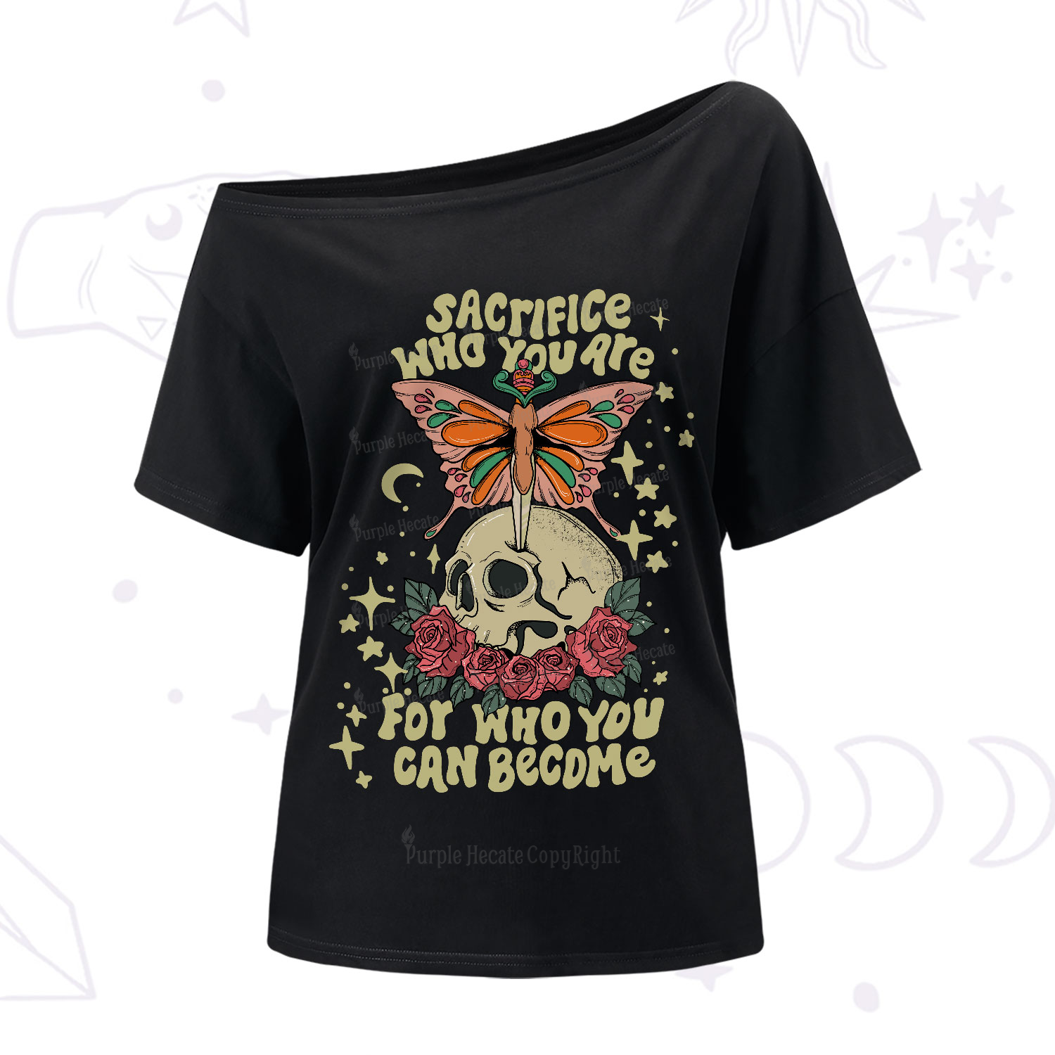 Purplehecate For Who You Can Become One-Shoulder T-Shirt