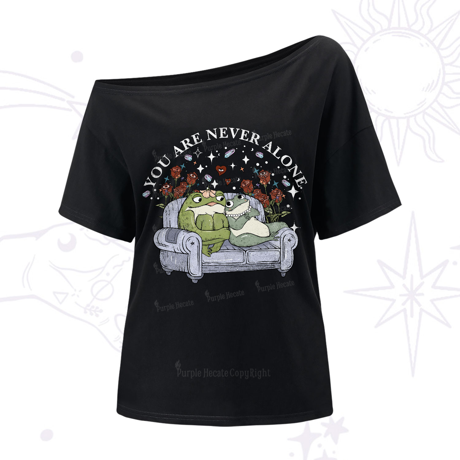 Purplehecate Your Are Never Alone One-Shoulder T-Shirt