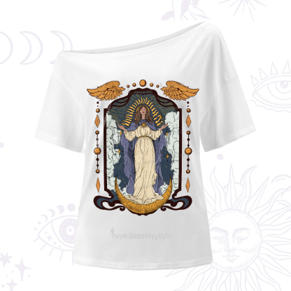 Purplehecate Holy Guardian One-Shoulder T-Shirt