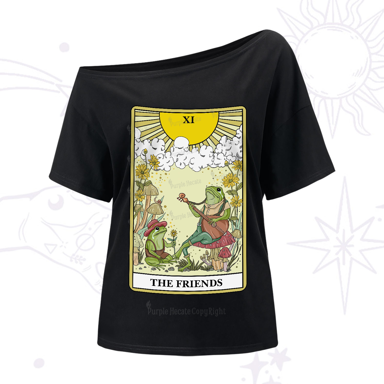 Purplehecate The Friends Tarot Card One-Shoulder T-Shirt