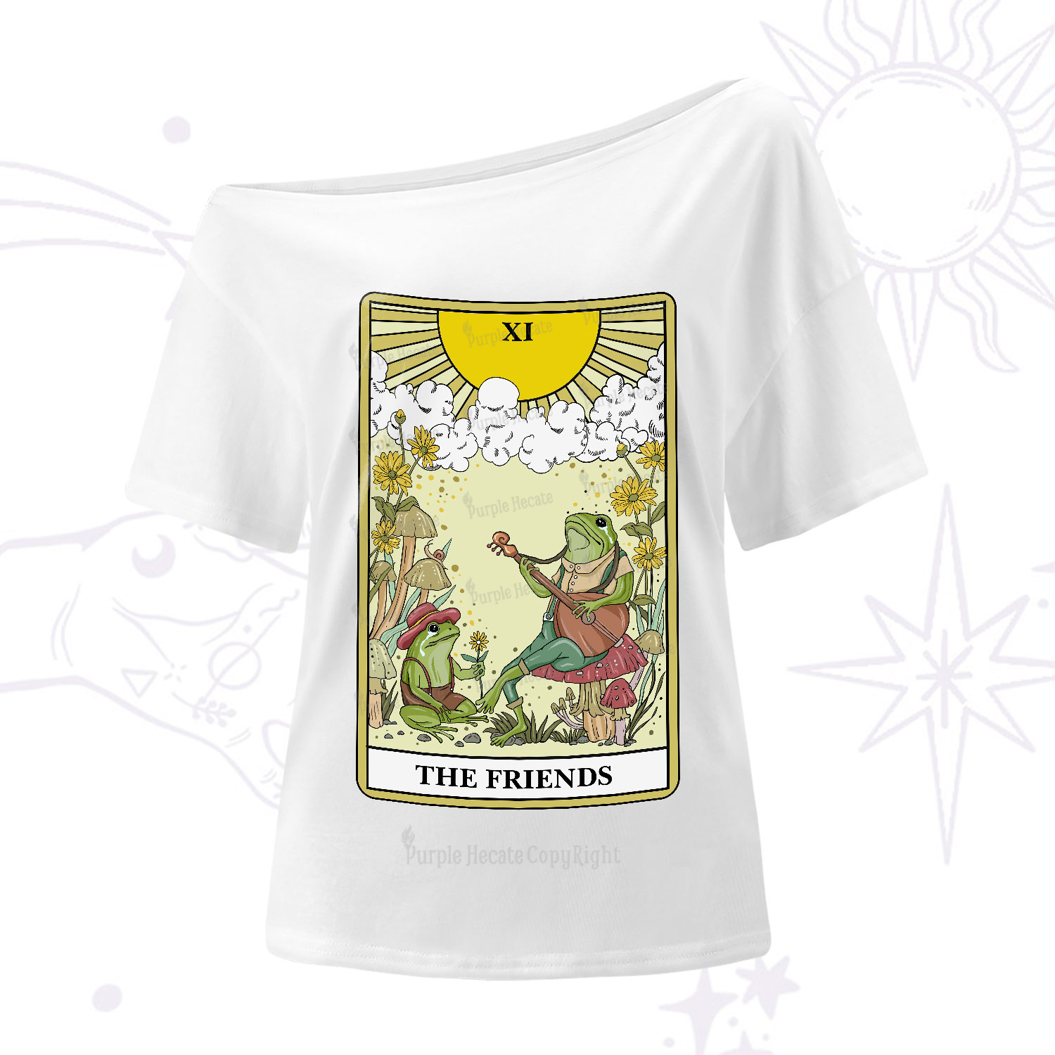 Purplehecate The Friends Tarot Card One-Shoulder T-Shirt