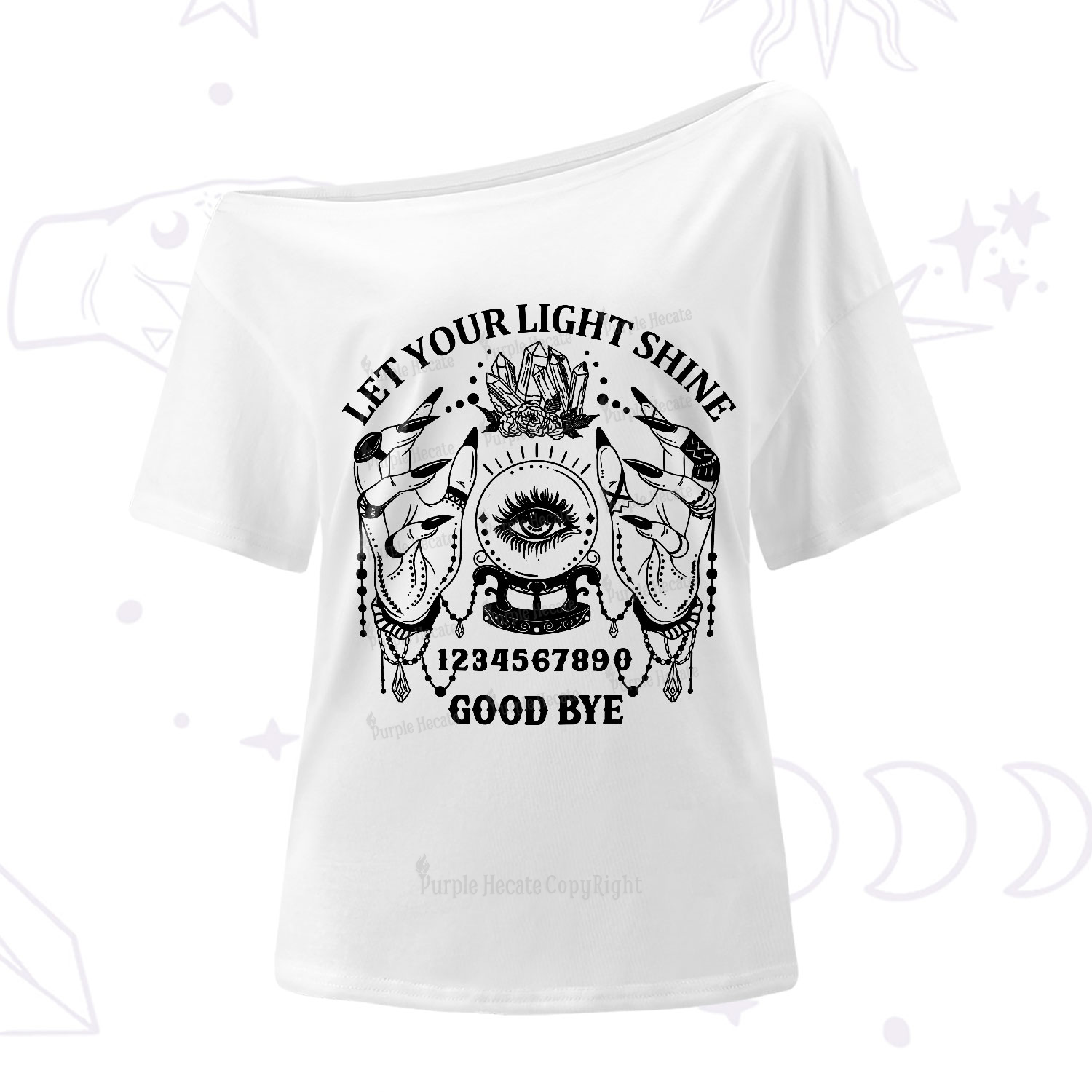 Purplehecate Let Your Light Shine One-Shoulder T-Shirt