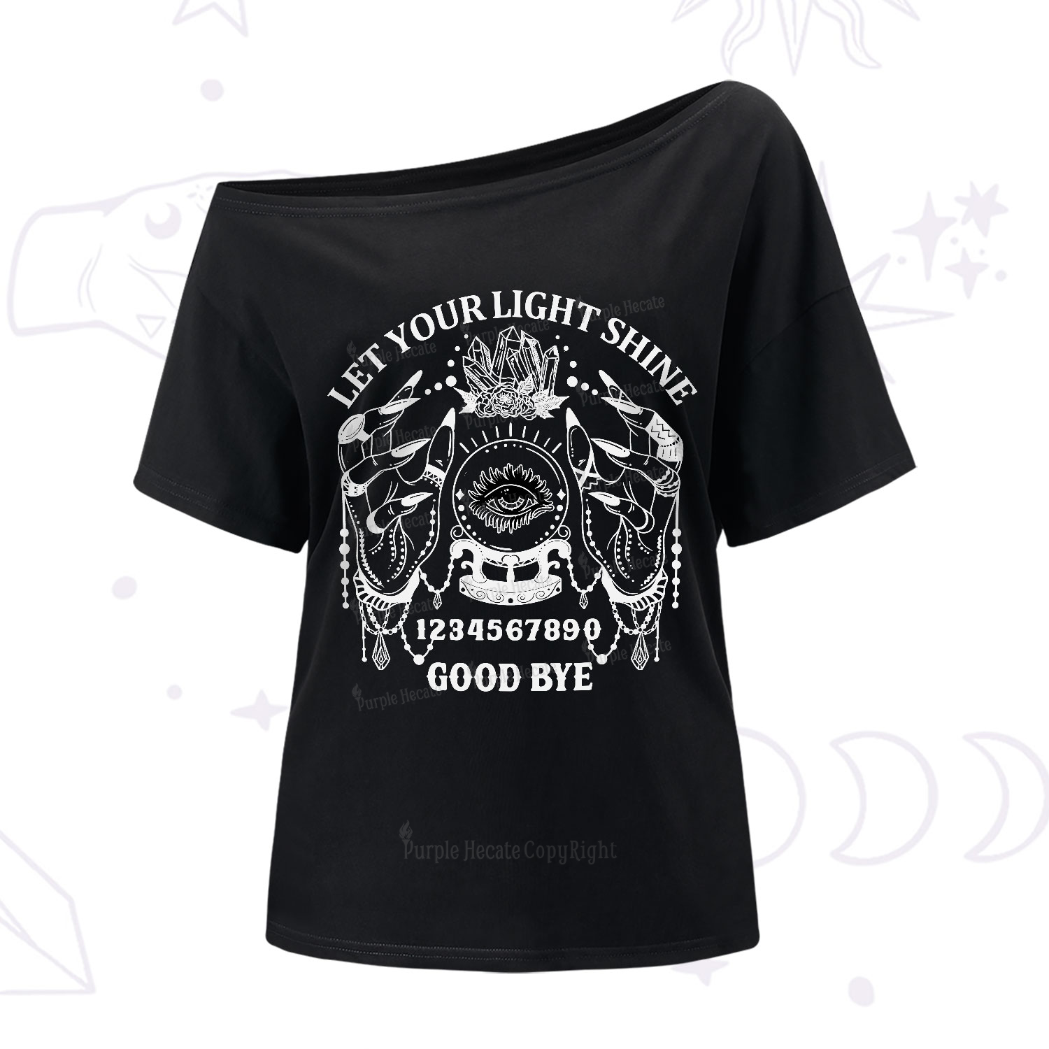 Purplehecate Let Your Light Shine One-Shoulder T-Shirt