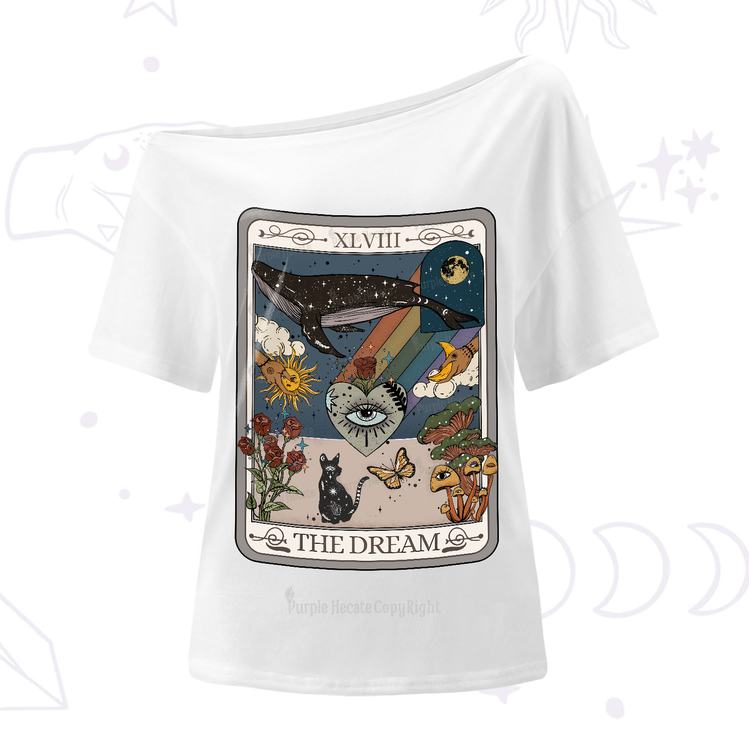 Purplehecate The Dream Tarot Card One-Shoulder T-Shirt