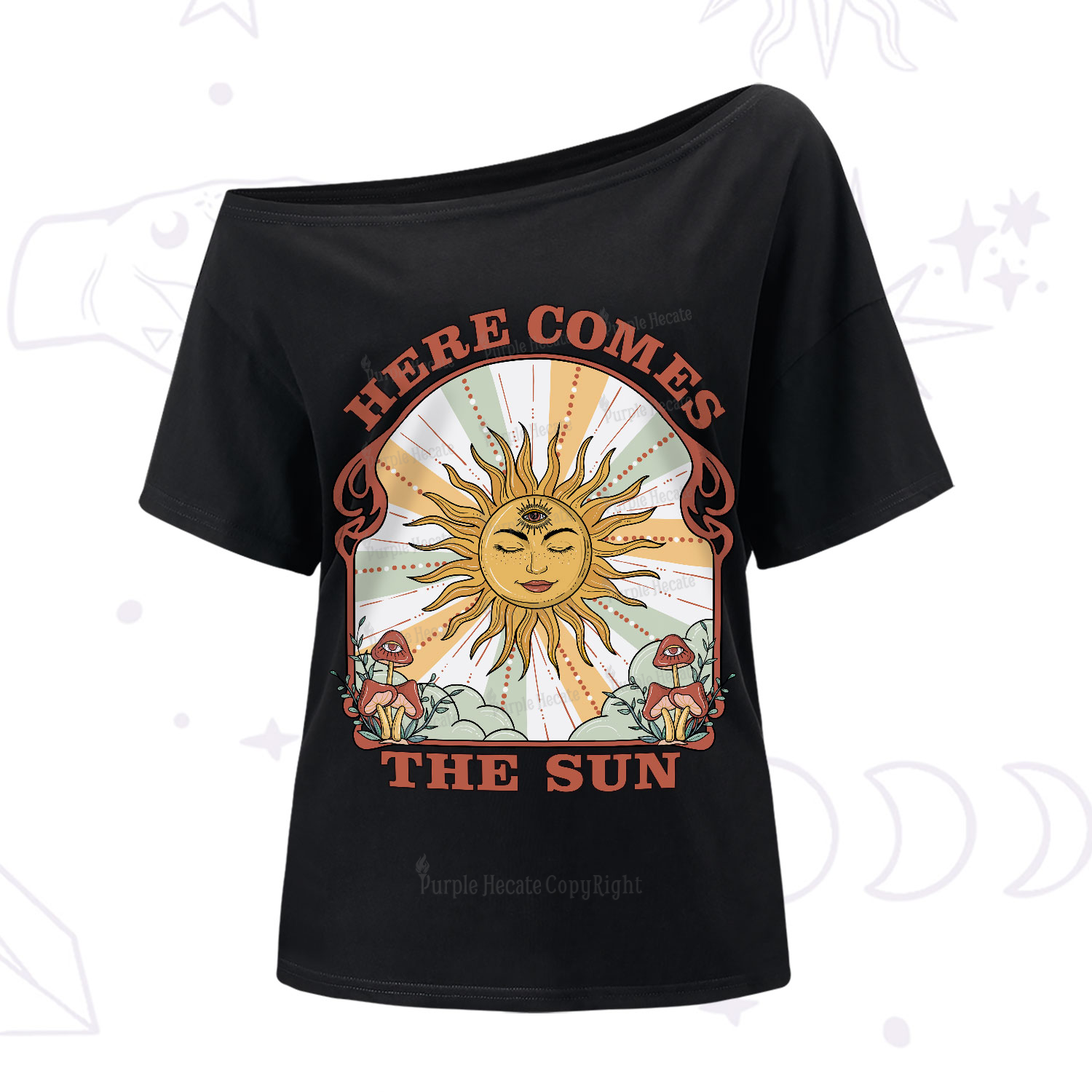PurplehecateHere Comes The Sun One-Shoulder T-Shirt