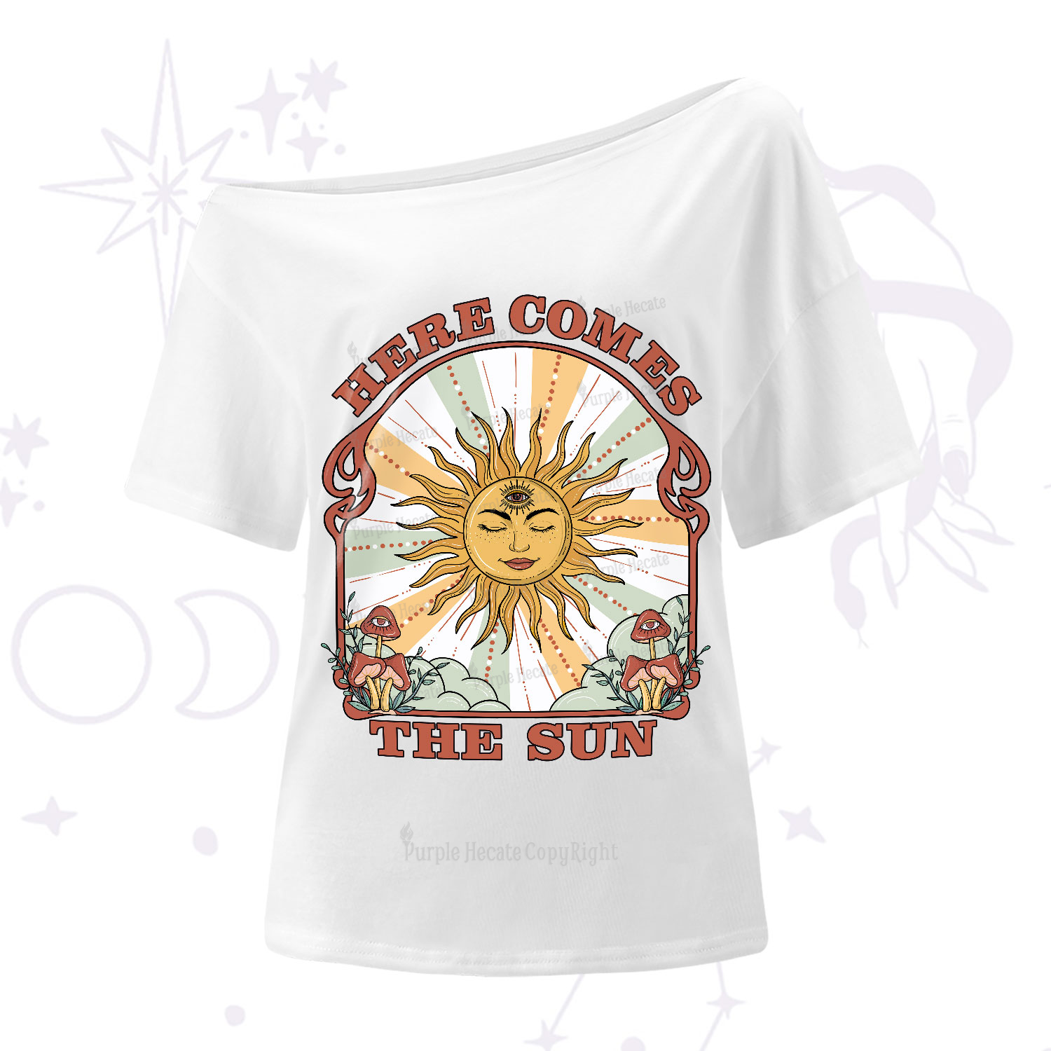 PurplehecateHere Comes The Sun One-Shoulder T-Shirt