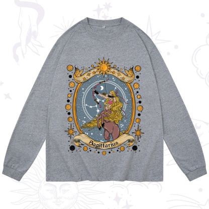 Purplehecate Celestial Sagittarius Zodiac Long Sleeve T-Shirt