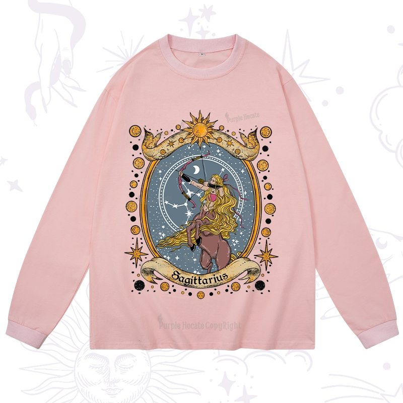Purplehecate Celestial Sagittarius Zodiac Long Sleeve T-Shirt