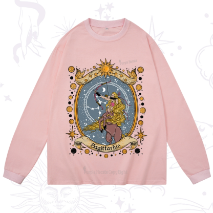 Purplehecate Celestial Sagittarius Zodiac Long Sleeve T-Shirt