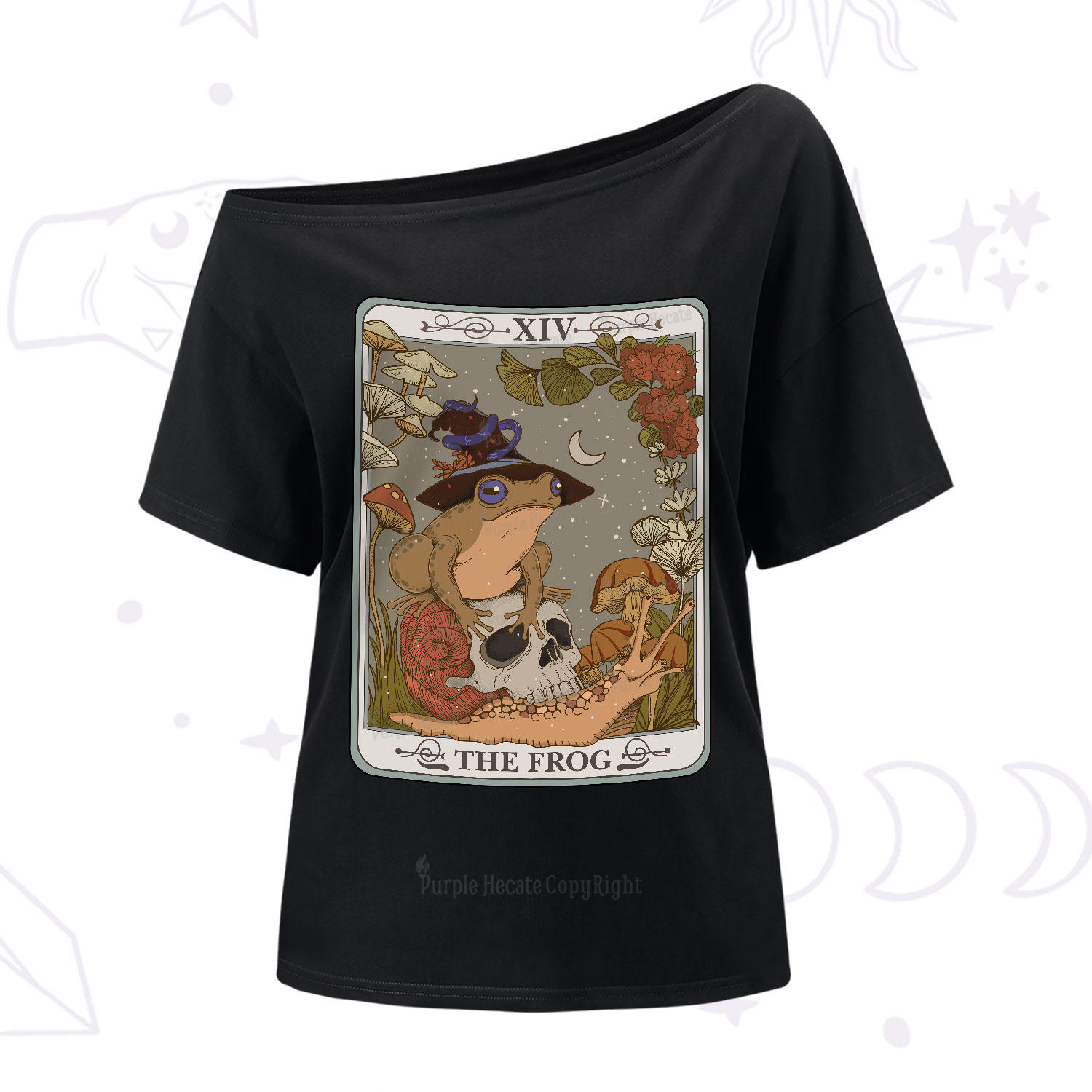 Purplehecate The Frog Tarot One-Shoulder T-Shirt