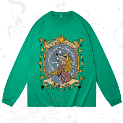 Purplehecate Celestial Sagittarius Zodiac Long Sleeve T-Shirt