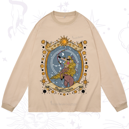 Purplehecate Celestial Sagittarius Zodiac Long Sleeve T-Shirt