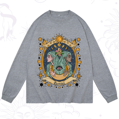 Purplehecate Celestial Gemini Zodiac Long Sleeve T-Shirt