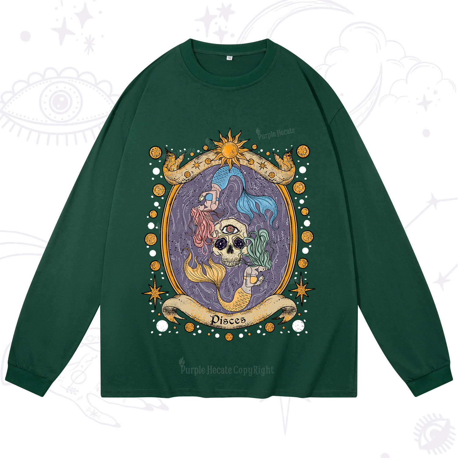 Purplehecate Celestial Pisces Zodiac Long Sleeve T-Shirt