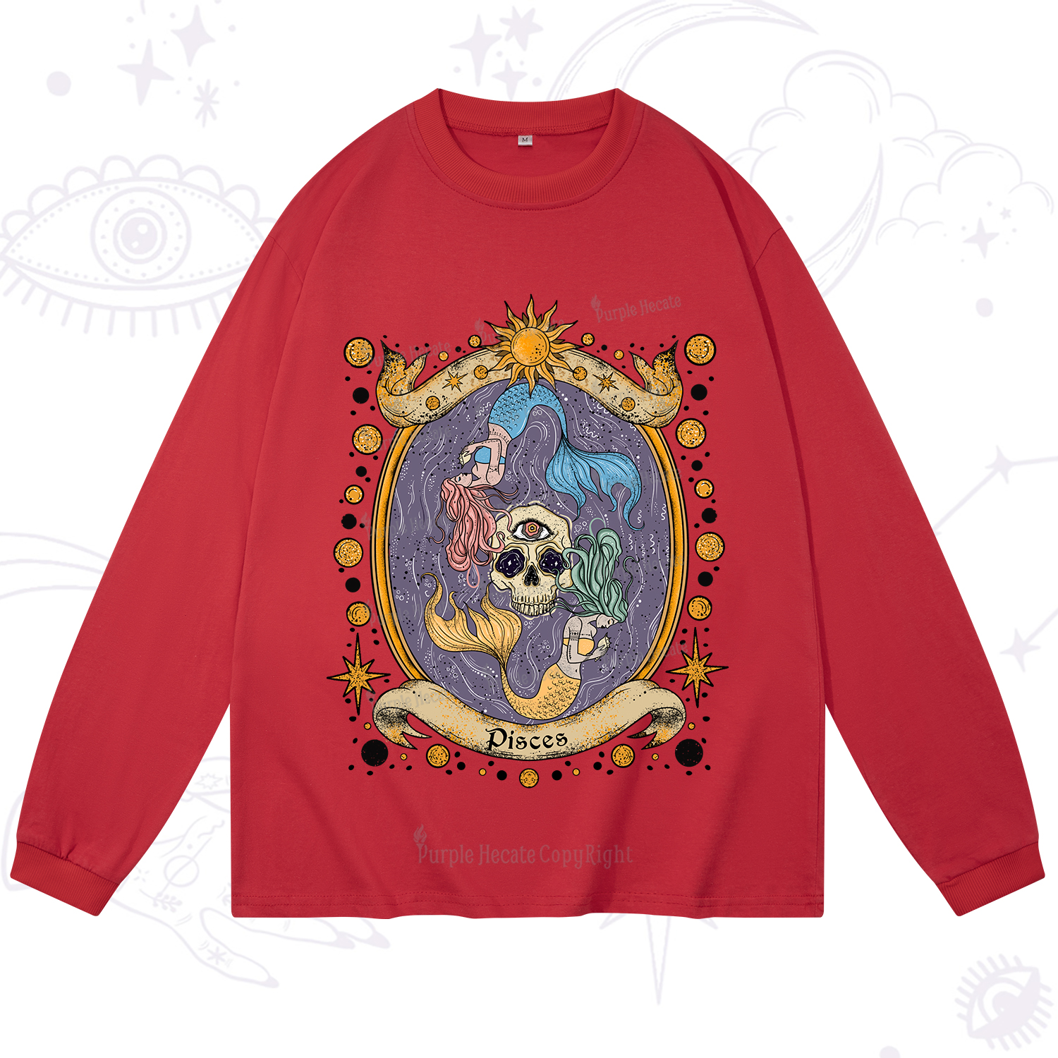 Purplehecate Celestial Pisces Zodiac Long Sleeve T-Shirt