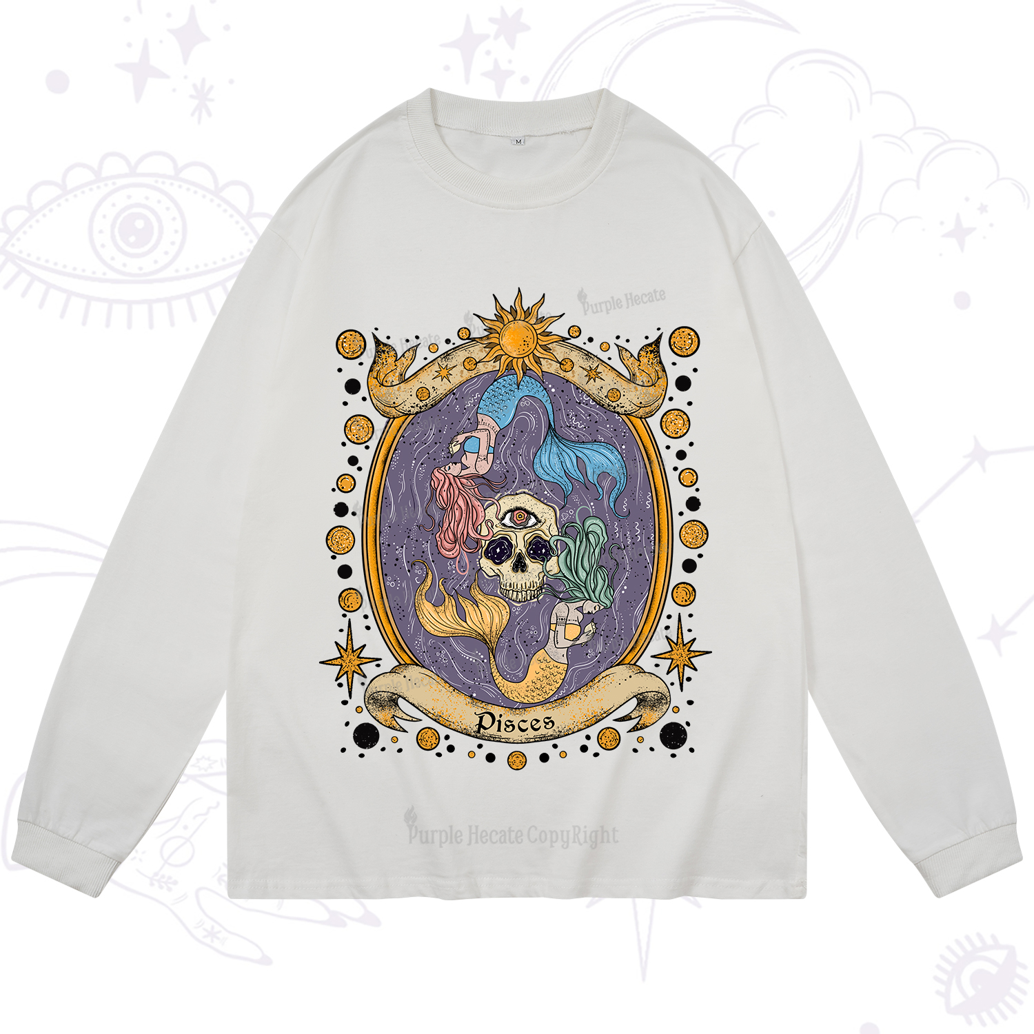 Purplehecate Celestial Pisces Zodiac Long Sleeve T-Shirt