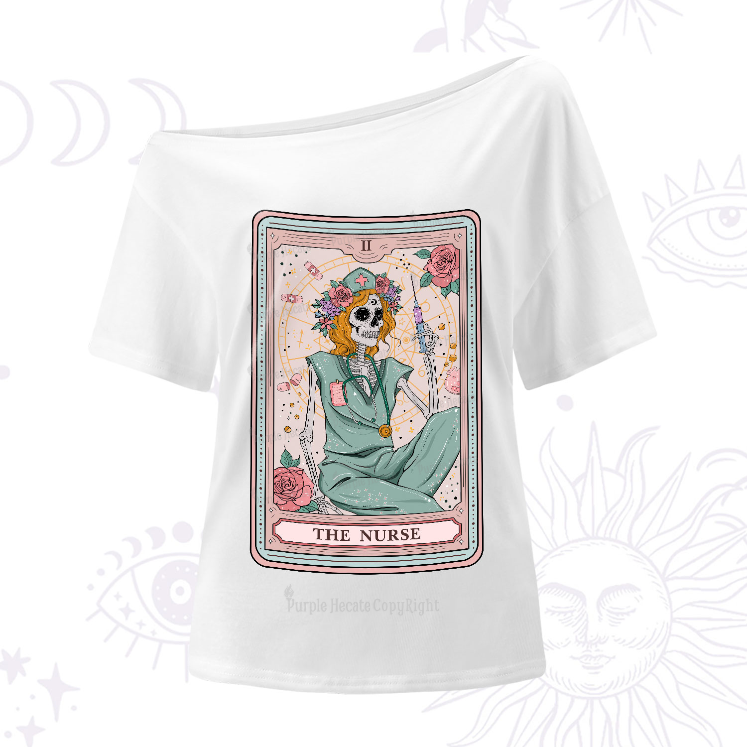 Purplehecate The Nurse Tarot One-Shoulder T-Shirt