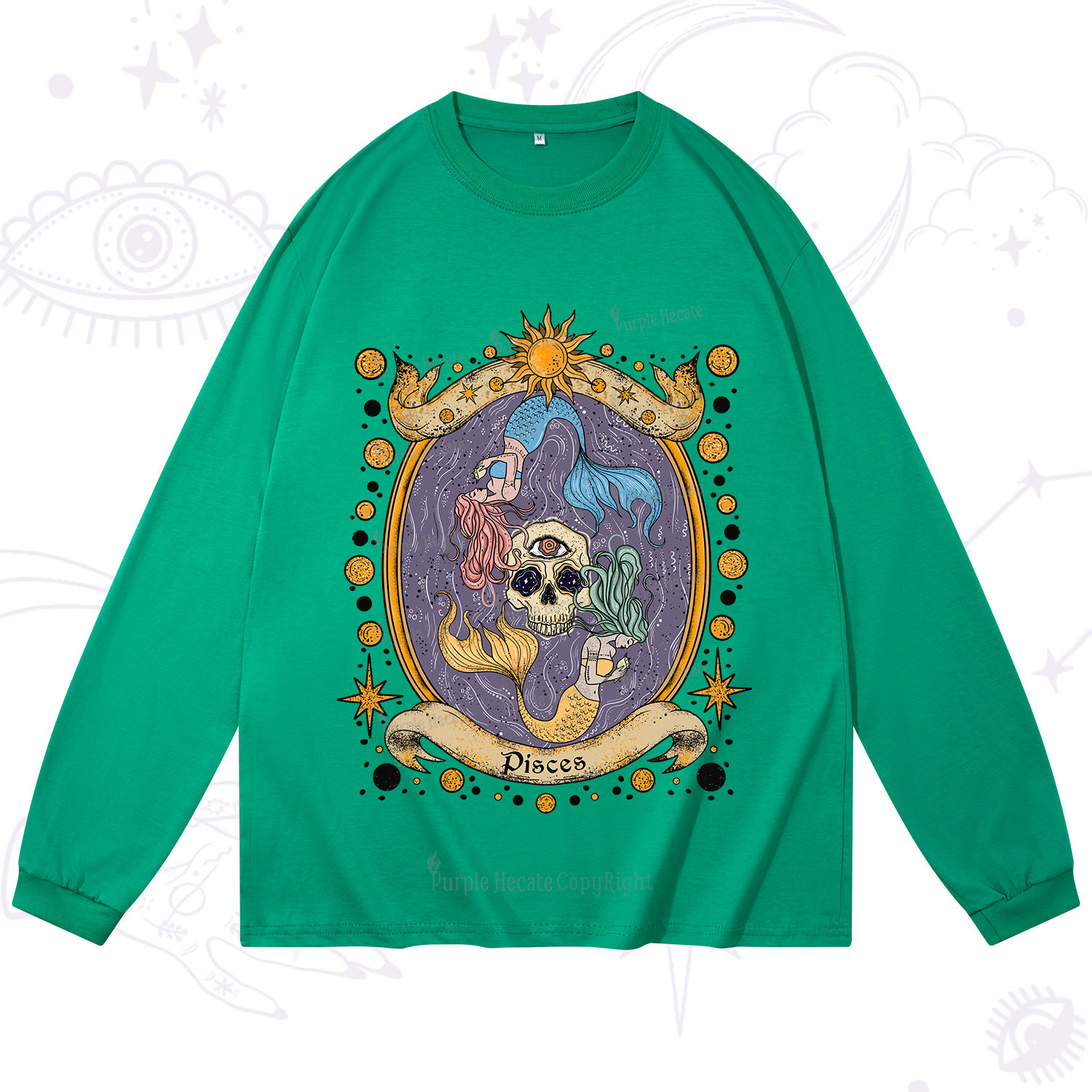 Purplehecate Celestial Pisces Zodiac Long Sleeve T-Shirt