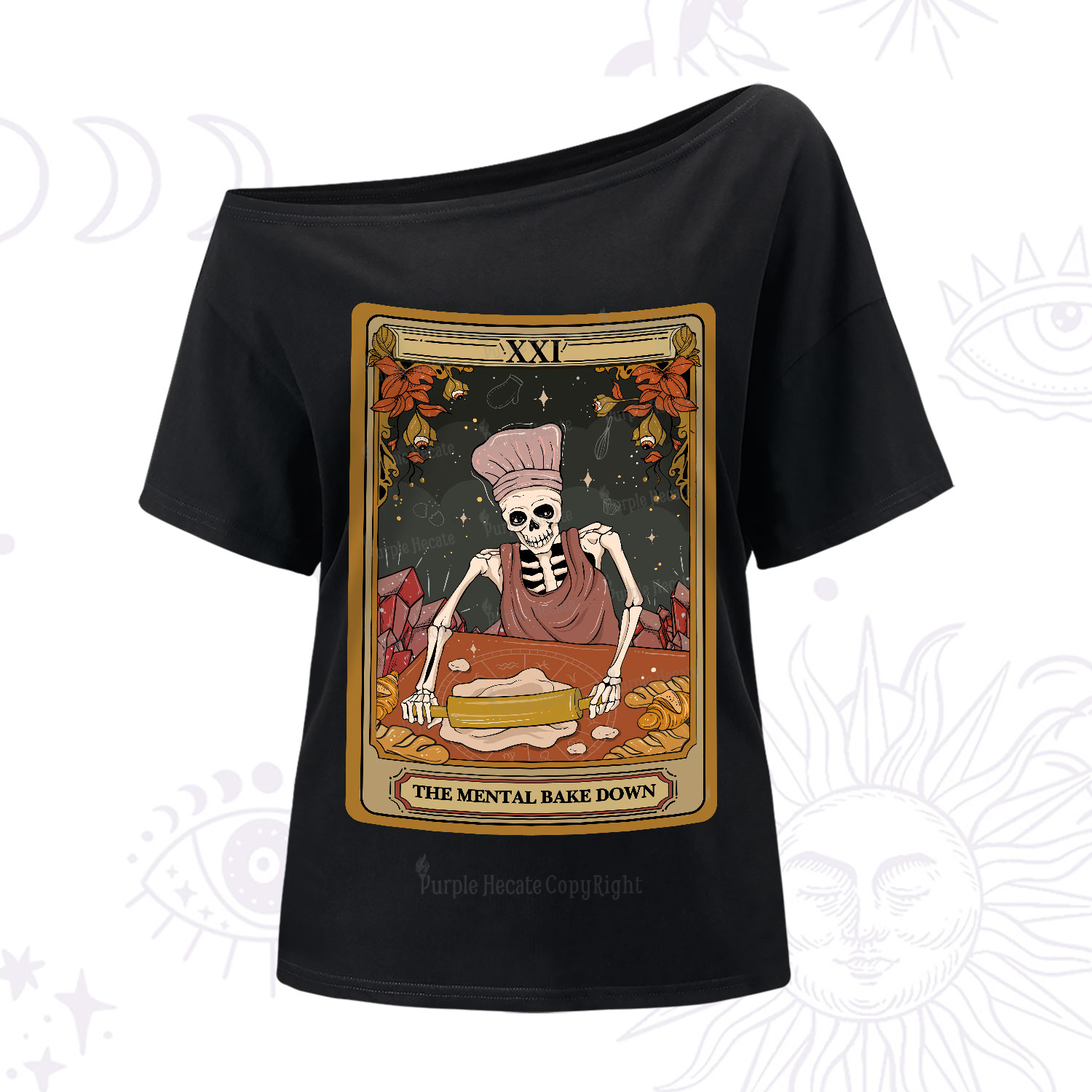 Purplehecate The Mental Bake Down Tarot One-Shoulder T-Shirt