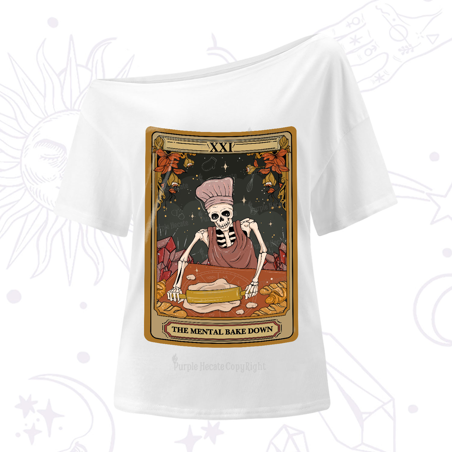 Purplehecate The Mental Bake Down Tarot One-Shoulder T-Shirt