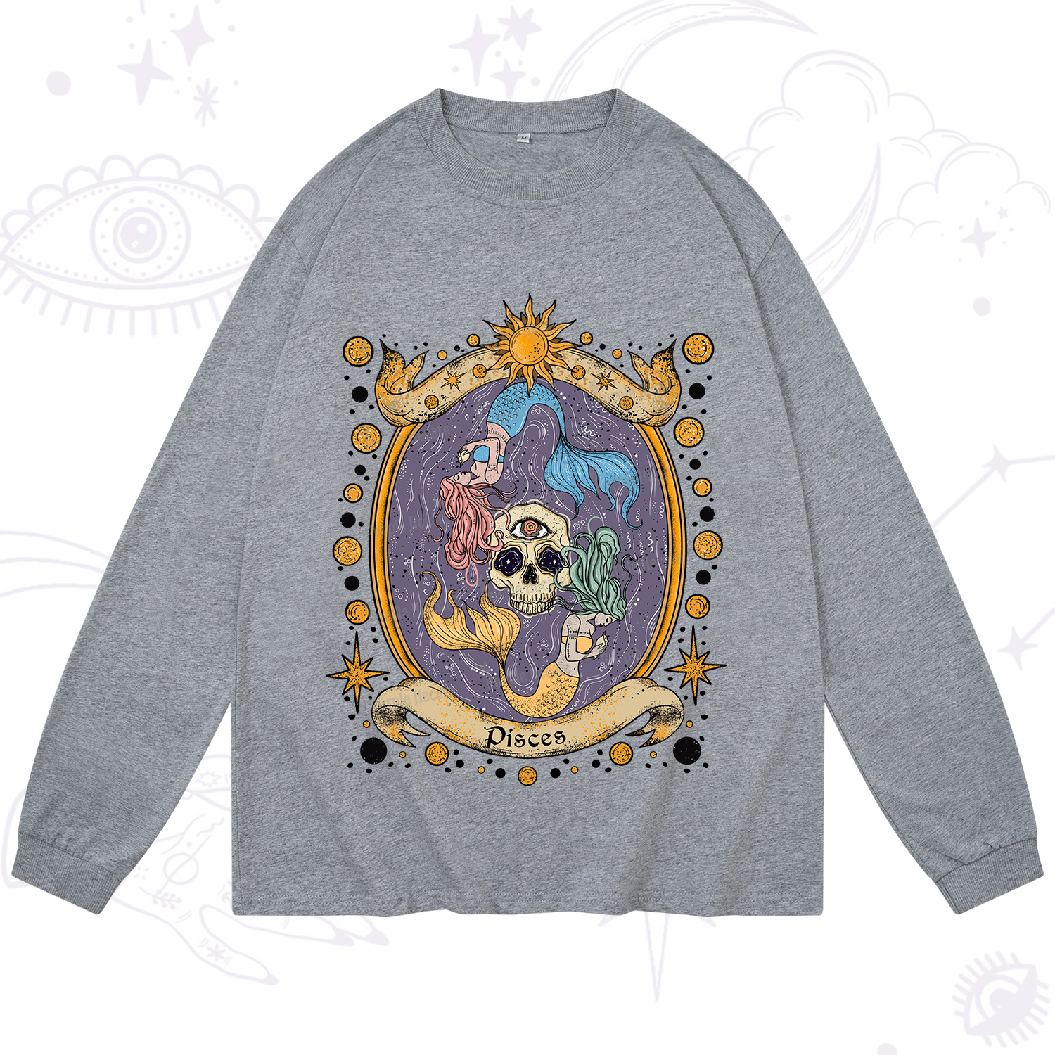 Purplehecate Celestial Pisces Zodiac Long Sleeve T-Shirt