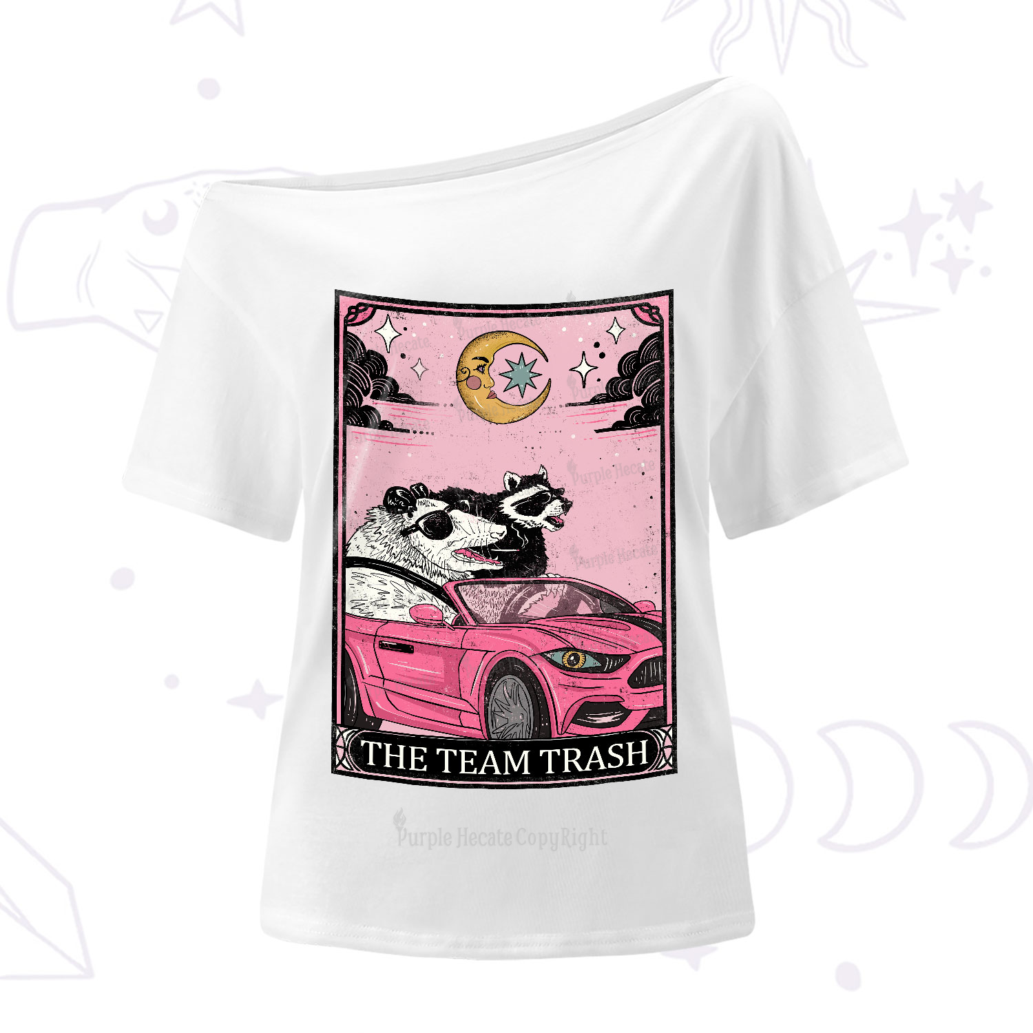 Purplehecate The Team Trash Tarot Card One-Shoulder T-Shirt