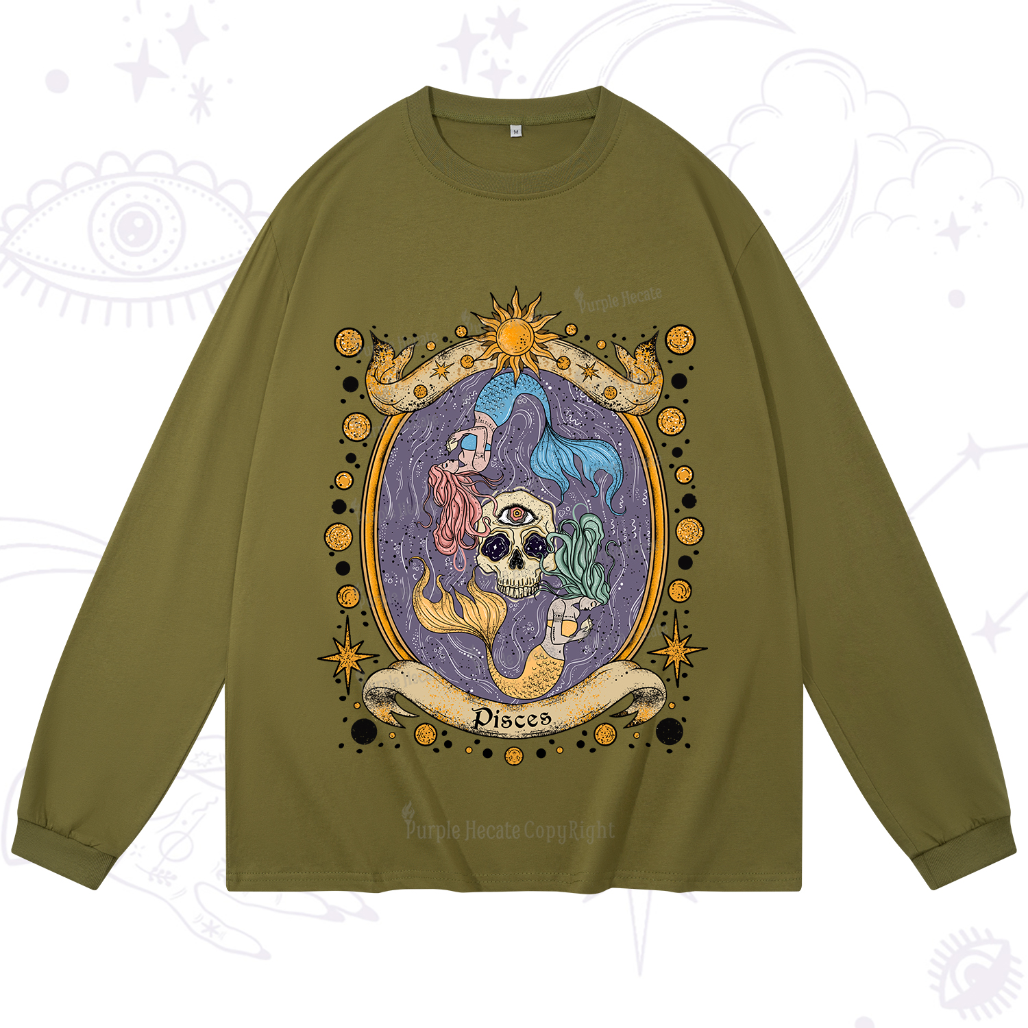 Purplehecate Celestial Pisces Zodiac Long Sleeve T-Shirt