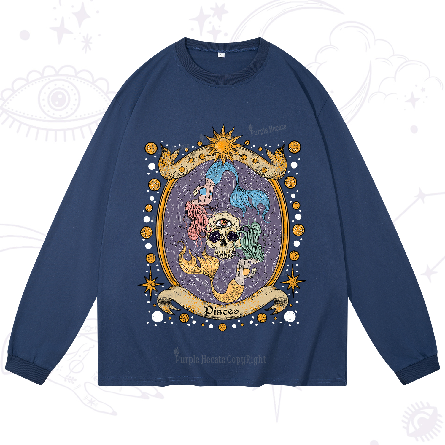 Purplehecate Celestial Pisces Zodiac Long Sleeve T-Shirt
