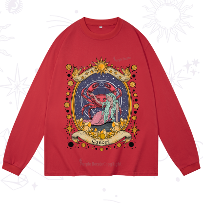 Purplehecate Celestial Cancer Zodiac Long Sleeve T-Shirt