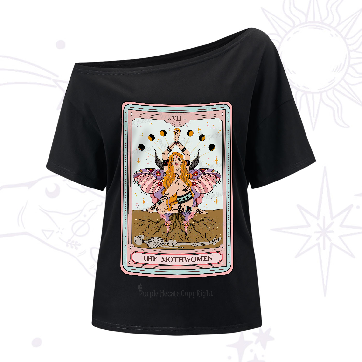 Purplehecate The Mothwomen Tarot One-Shoulder T-Shirt
