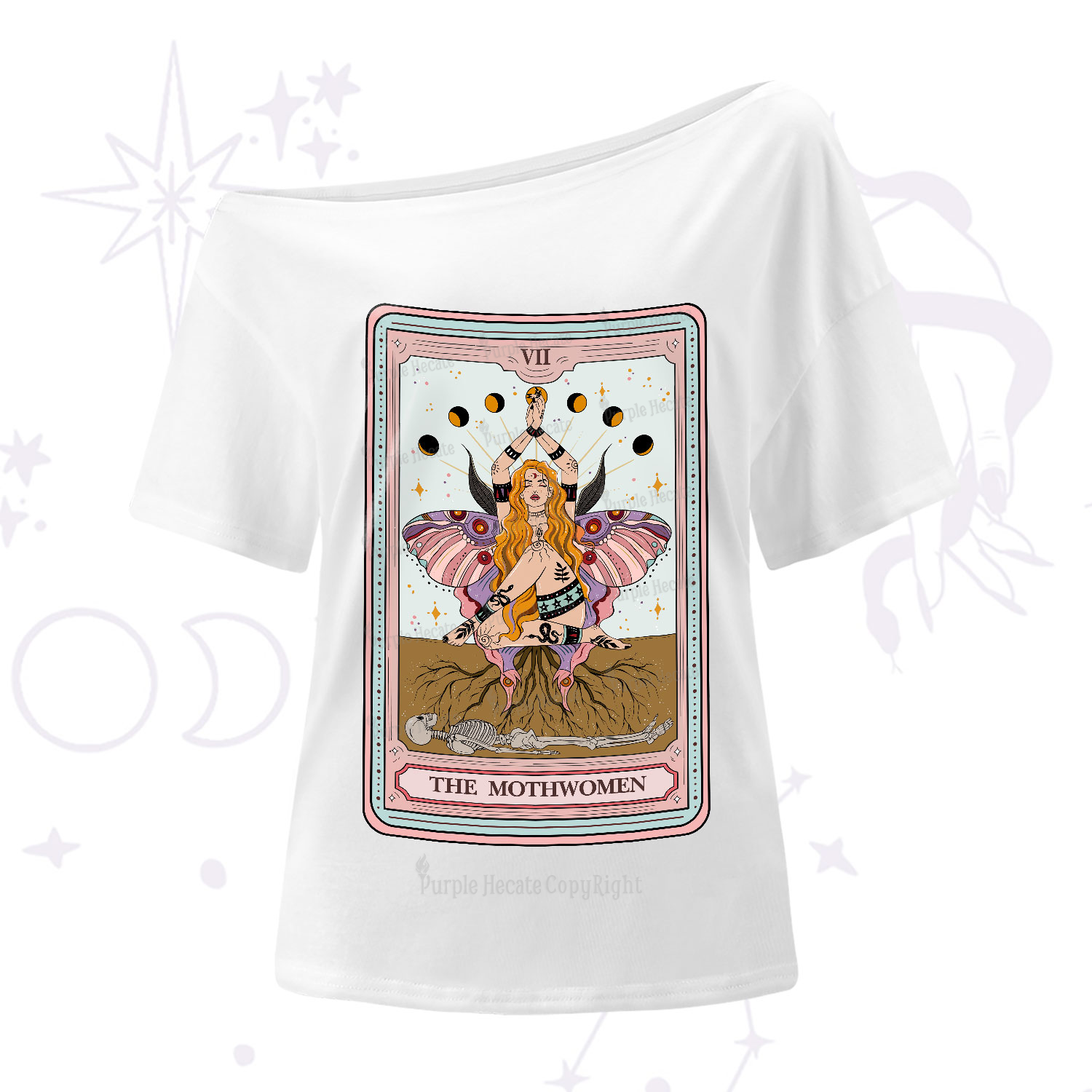 Purplehecate The Mothwomen Tarot One-Shoulder T-Shirt