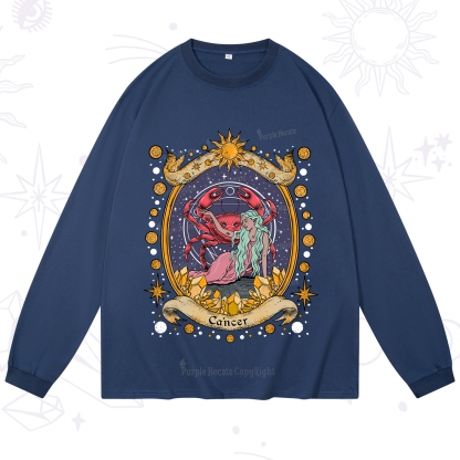 Purplehecate Celestial Cancer Zodiac Long Sleeve T-Shirt