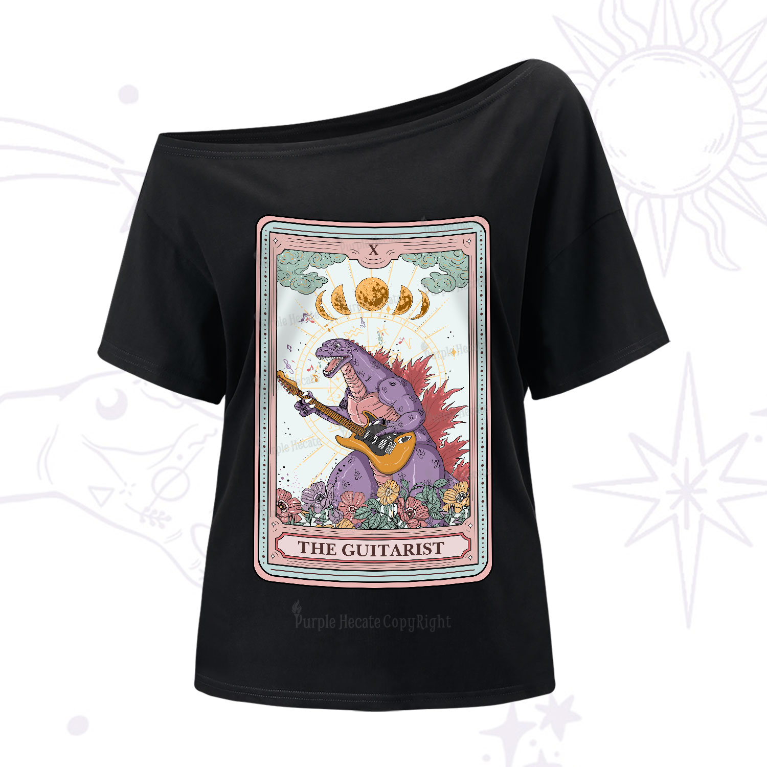 Purplehecate The Guitarist Tarot One-Shoulder T-Shirt