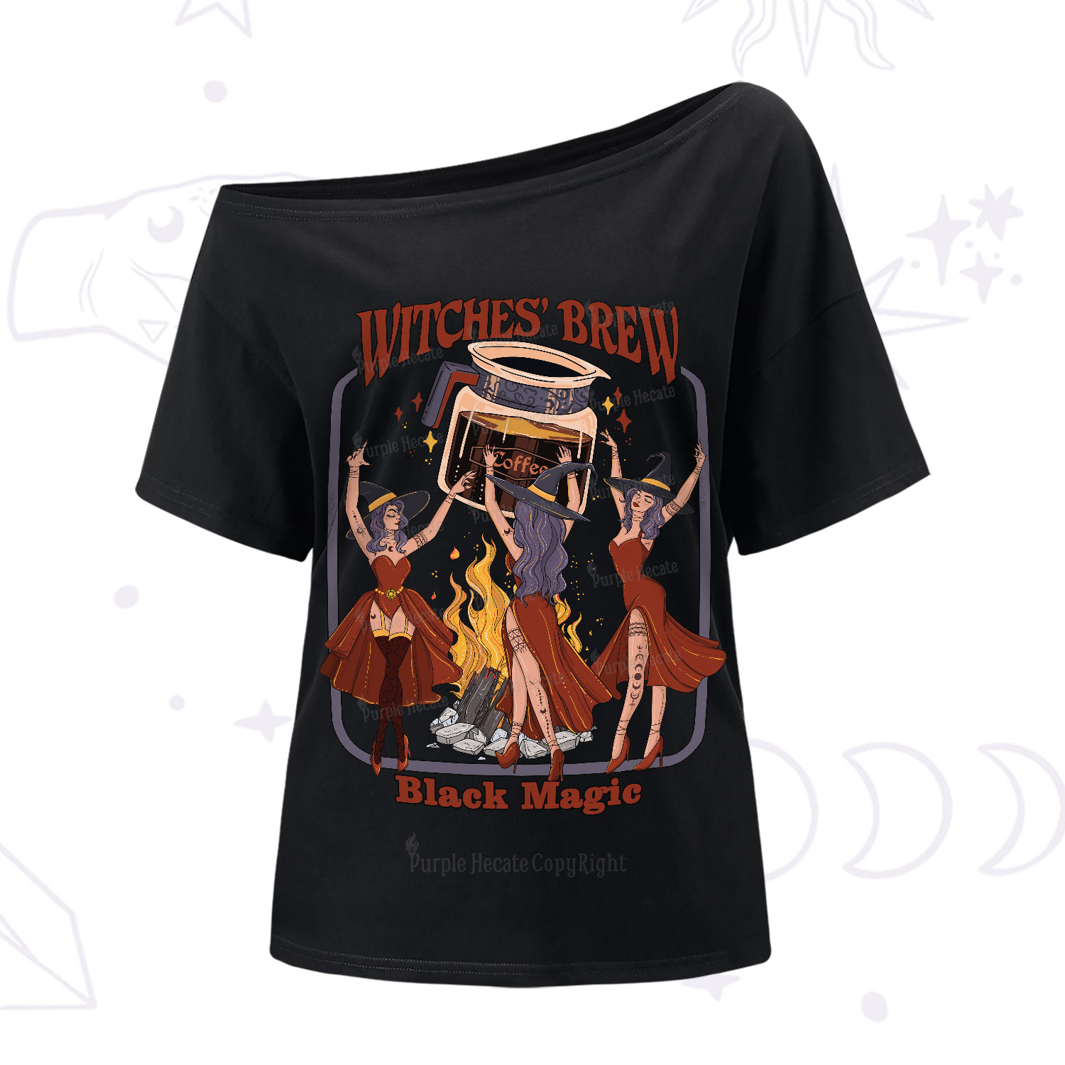 Purplehecate Witches' Brew One-Shoulder T-Shirt