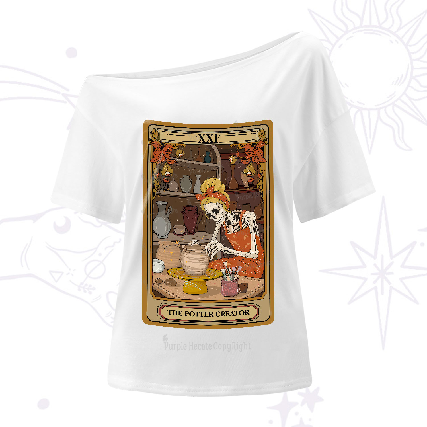Purplehecate The Potter Tarot One-Shoulder T-Shirt