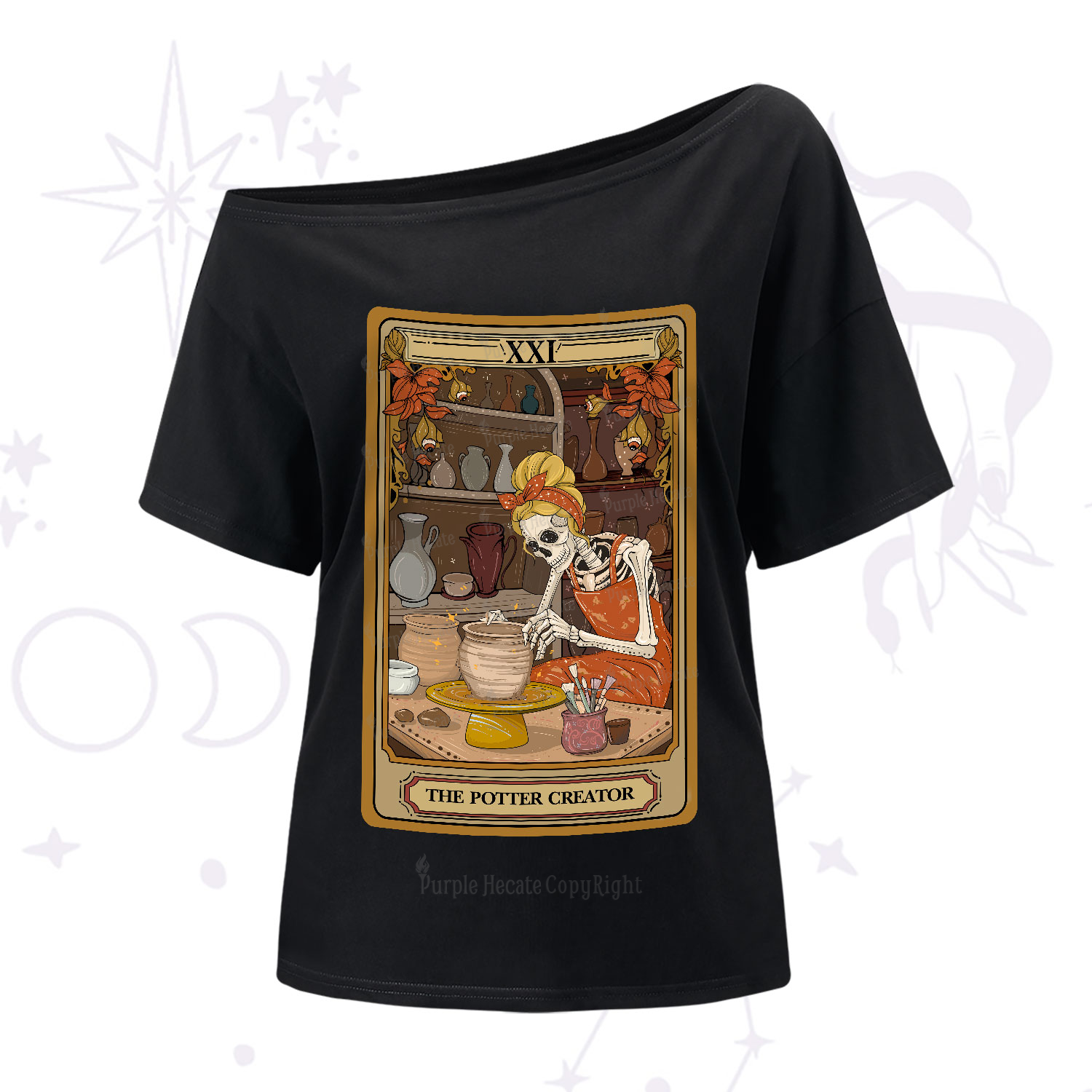 Purplehecate The Potter Tarot One-Shoulder T-Shirt