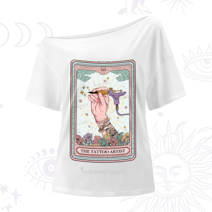 Purplehecate The Tattoo Artist Tarot Card One-Shoulder T-Shirt