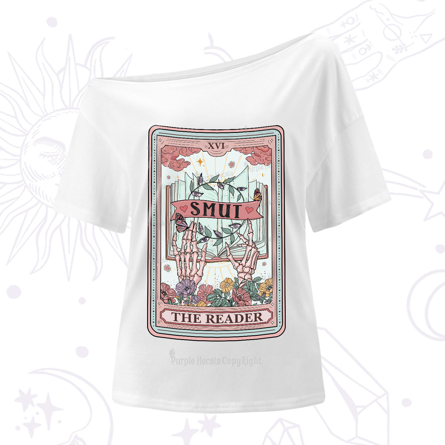 Purplehecate The Smut Reader Tarot One-Shoulder T-Shirt