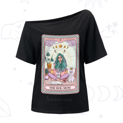 Purplehecate The Divine Dog Mom Tarot Card One-Shoulder T-Shirt