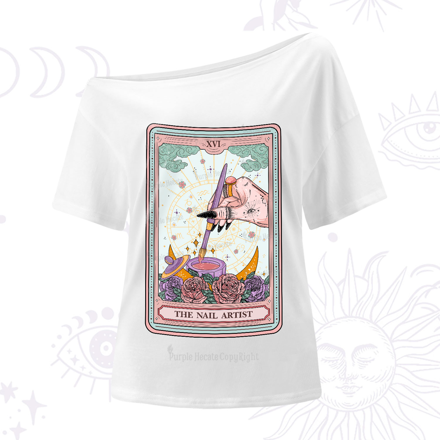 Purplehecate The Nail Artist Tarot Card One-Shoulder T-Shirt