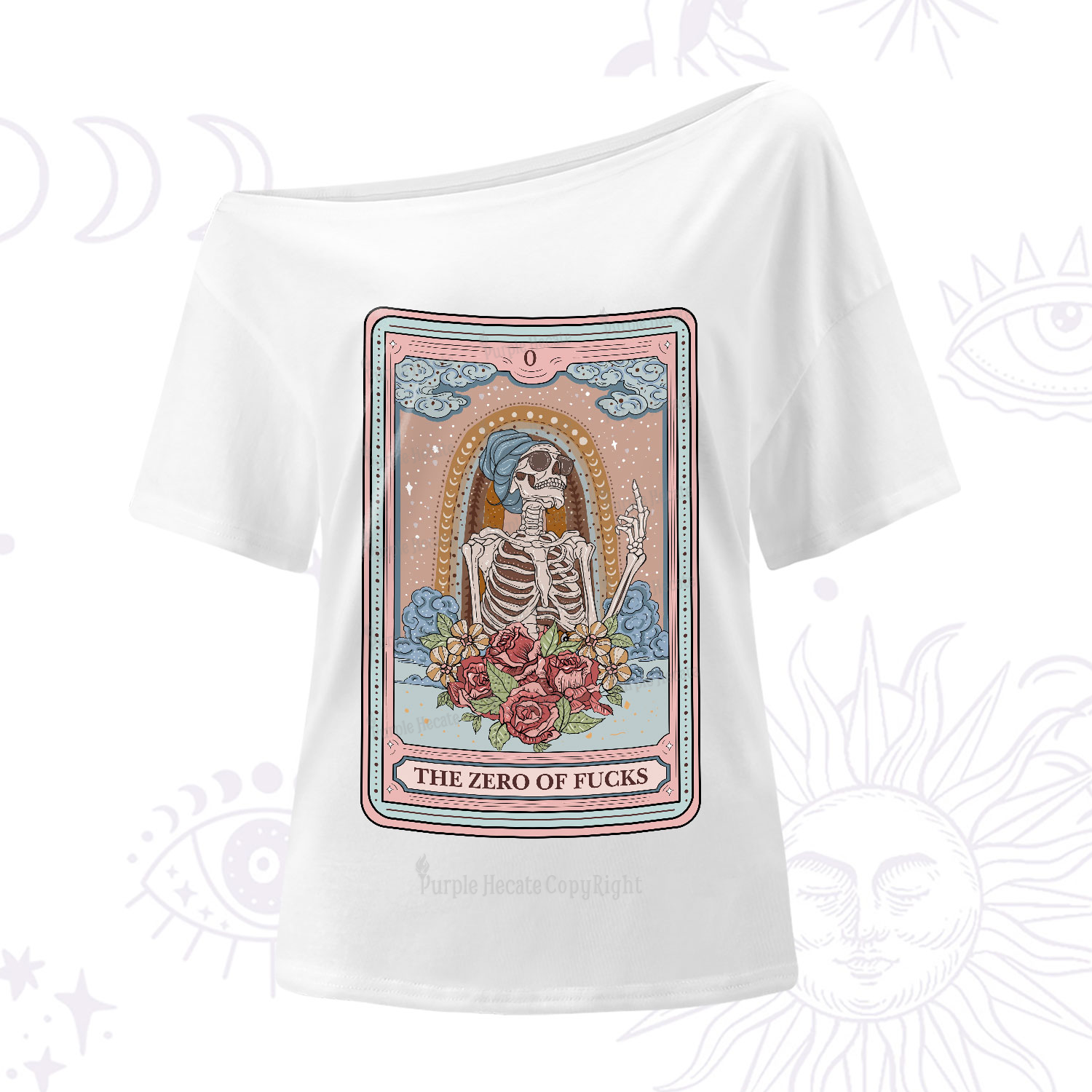 Purplehecate The Zero Of Fucks Tarot Card One-Shoulder T-Shirt